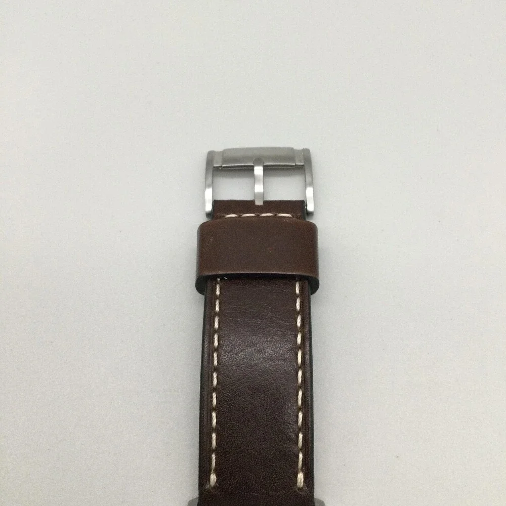 Fossil Twist Mens Watch 42mm Brown Skeleton Dial Leather Automatic Multifunction